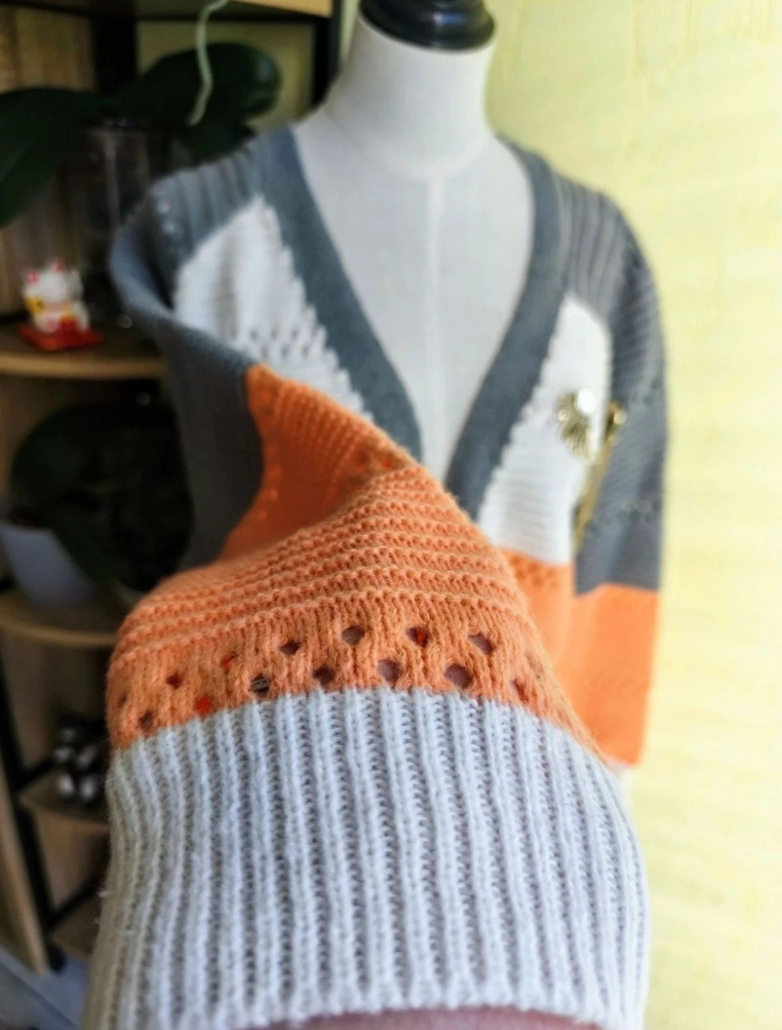 Gezellig chique lang gebreid vestje – photo 7